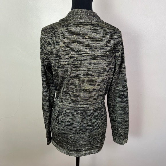 Jones New York Signature Metallic Knit Cardigan Tie Front Womens Size Large - Picture 3 of 9